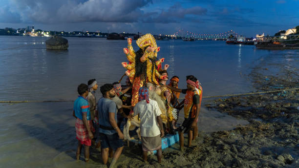 Visarjan durga puja idols