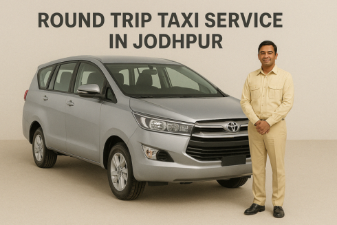Taxi ready for a round trip journey with tourists exploring Jodhpur landmarks