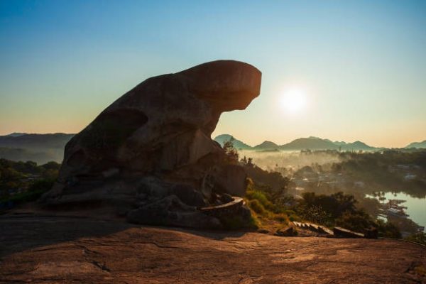 sightseeing places Toad rock on a hill in Mount Abu. Mount Abu is a hill station in Rajasthan state, India.